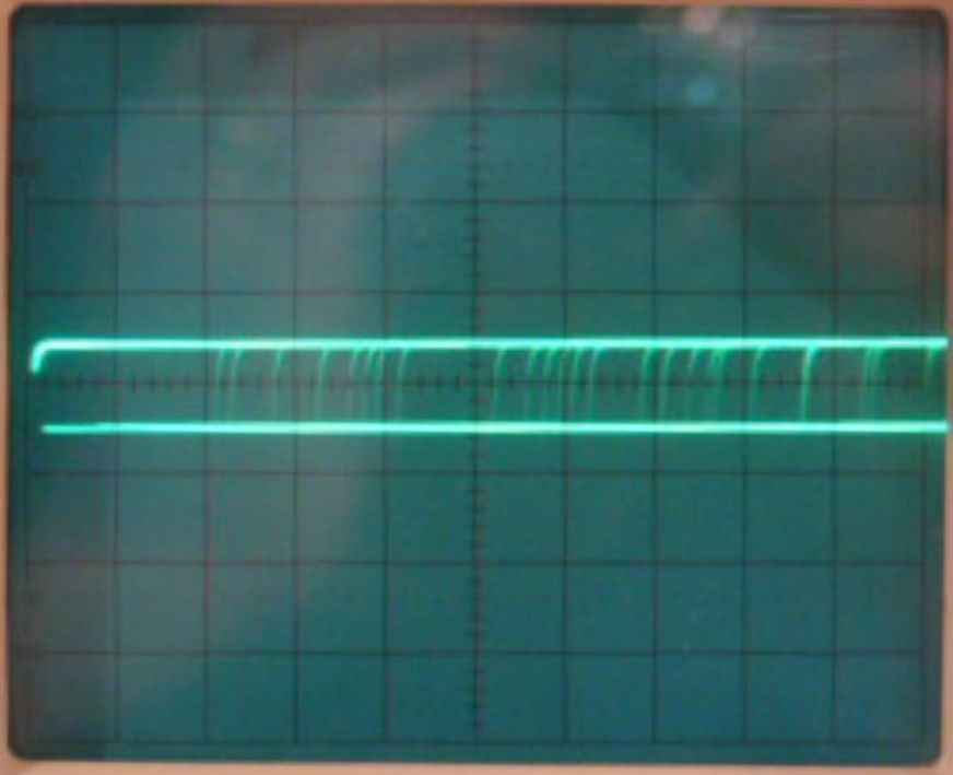 Photo of properly adjusted data slicer threshold